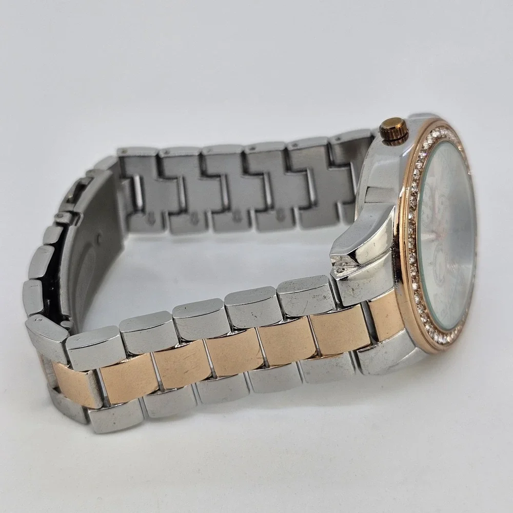 38MM Women's Watch Gray Dial Two Tone Bracelet Band 7